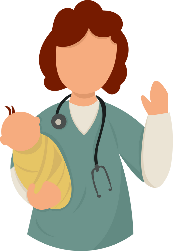 midwife holding a baby